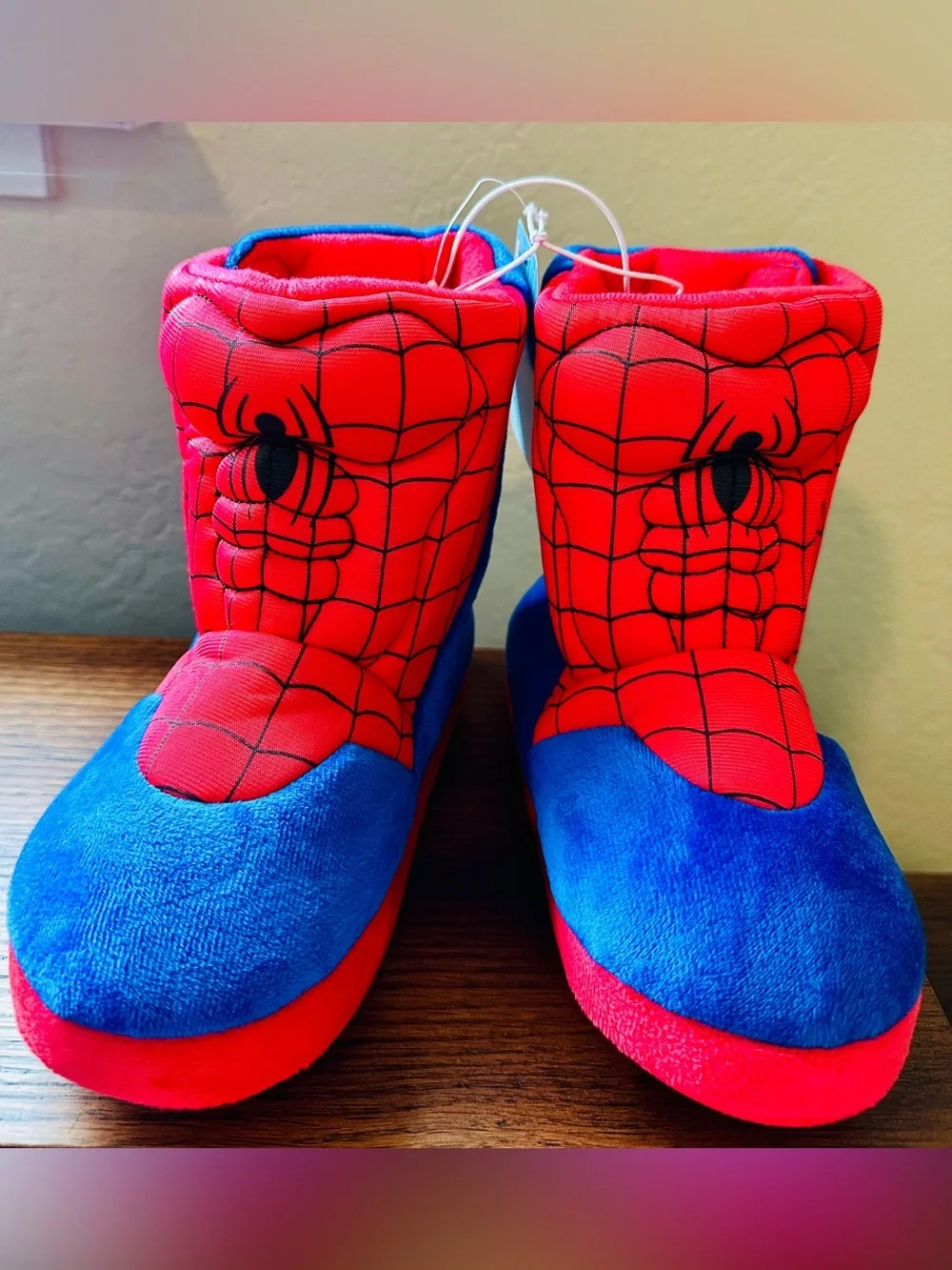 Marvel Spider-Man Kids Slipper Booties NWT Size L 11/12 Plush Superhero Shoes